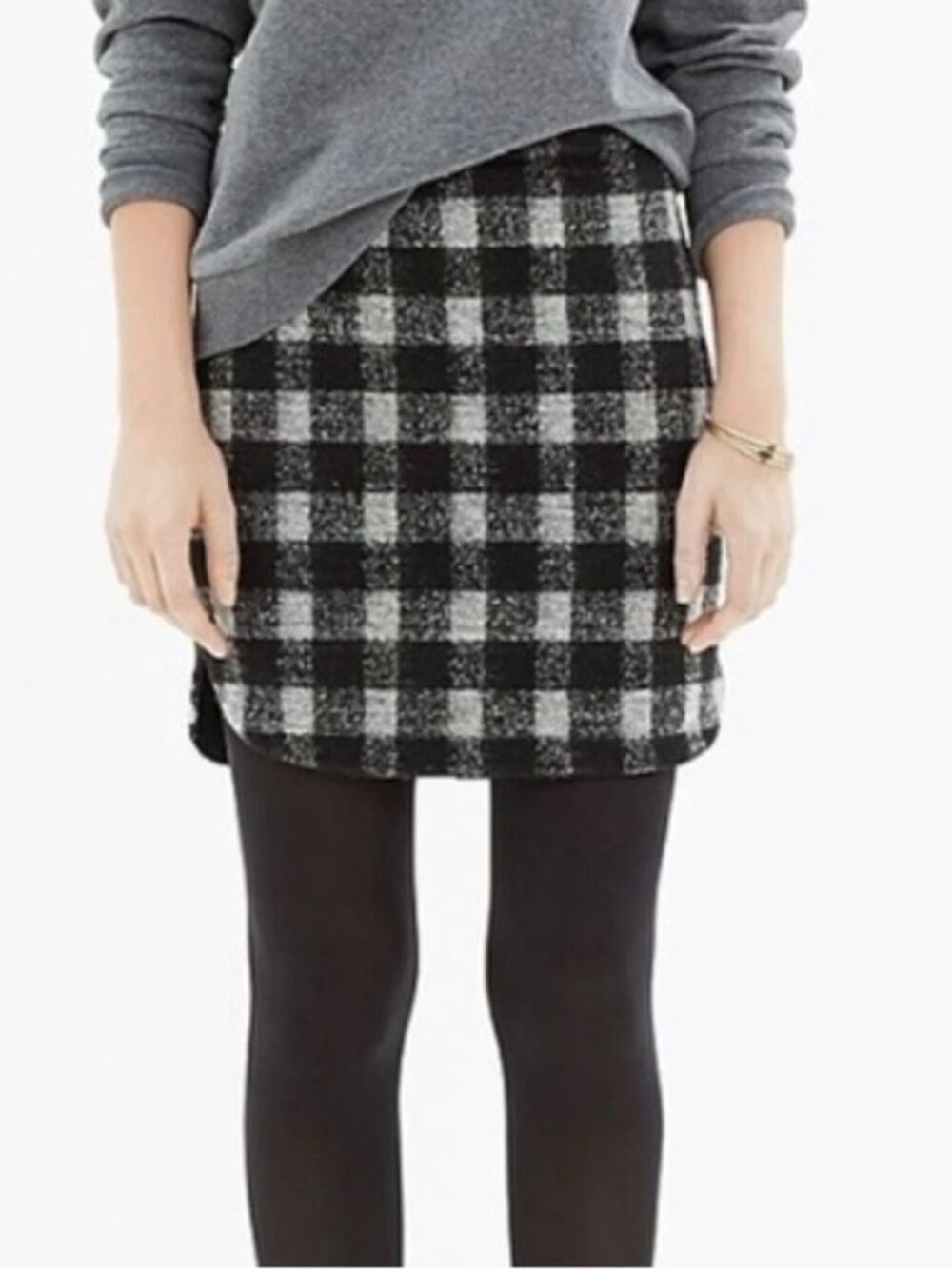 Madewell Plaid Wool Blend Mini Skirt Size 2